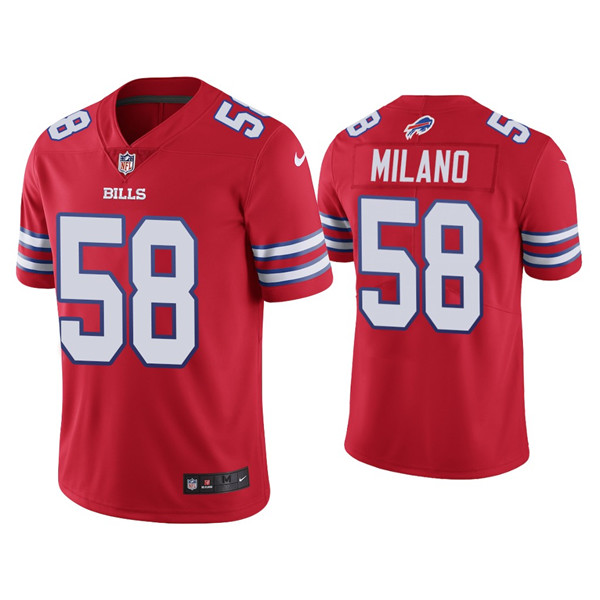 Men's Buffalo Bills #58 Matt Milano 2022 Red Vapor Untouchable Limited Stitched Jersey